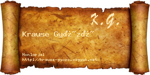 Krause Győző névjegykártya
